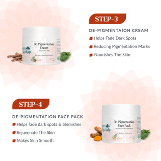 De-Pigmentation Facial Kit with Licorice, Sandalwood & Neem, For women & Men , 4 step Facial Kit ,All Skin Types , 170 g