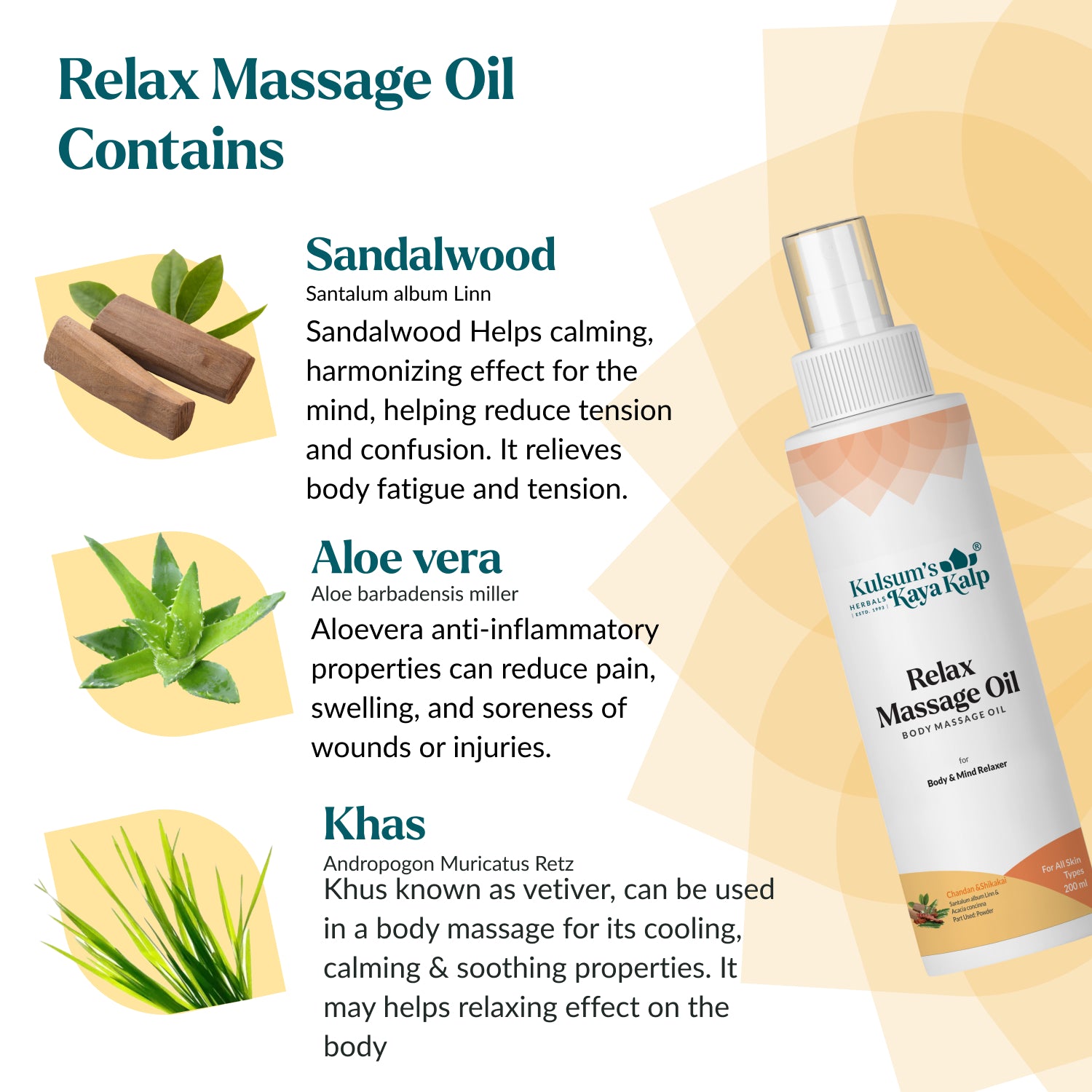 Kulsum's Kaya Kalp Herbals Relax Massage Oil 200ML