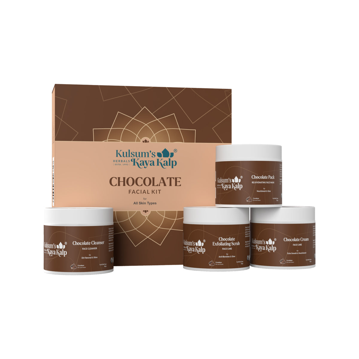 Kulsum's Kaya Kalp Herbals Chocolate Facial kit For Women & Men,All Skin Types, 15 g