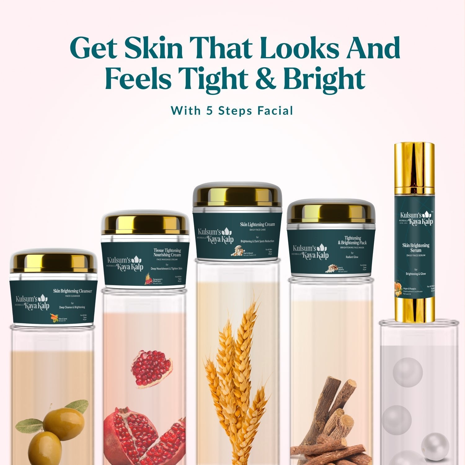 Kulsum's Kaya Kalp Skin Tightening & Brightening Facial Kit For Women & Men , All Skin Types , 40 g